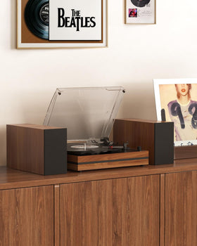 Seasonlife supports 7, 10, and 12-inch vinyl with included adaptor.