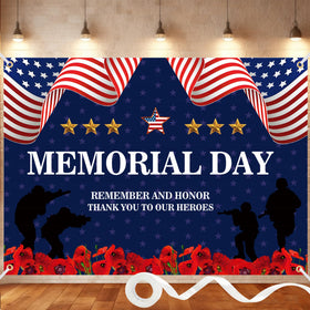 Season's Friends Memorial Day banner full backdrop for outdoor and indoor celebrations