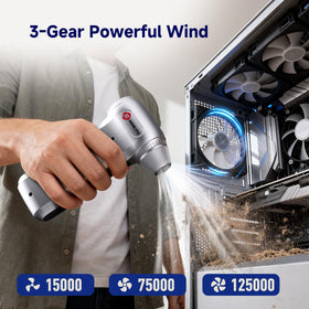 Seauto lightweight portable air blower fits in hand for on-the-go cleaning.