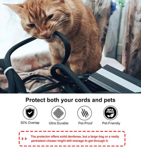 Secbolt black cord protectors, pet-safe solution for homes with curious animals.
