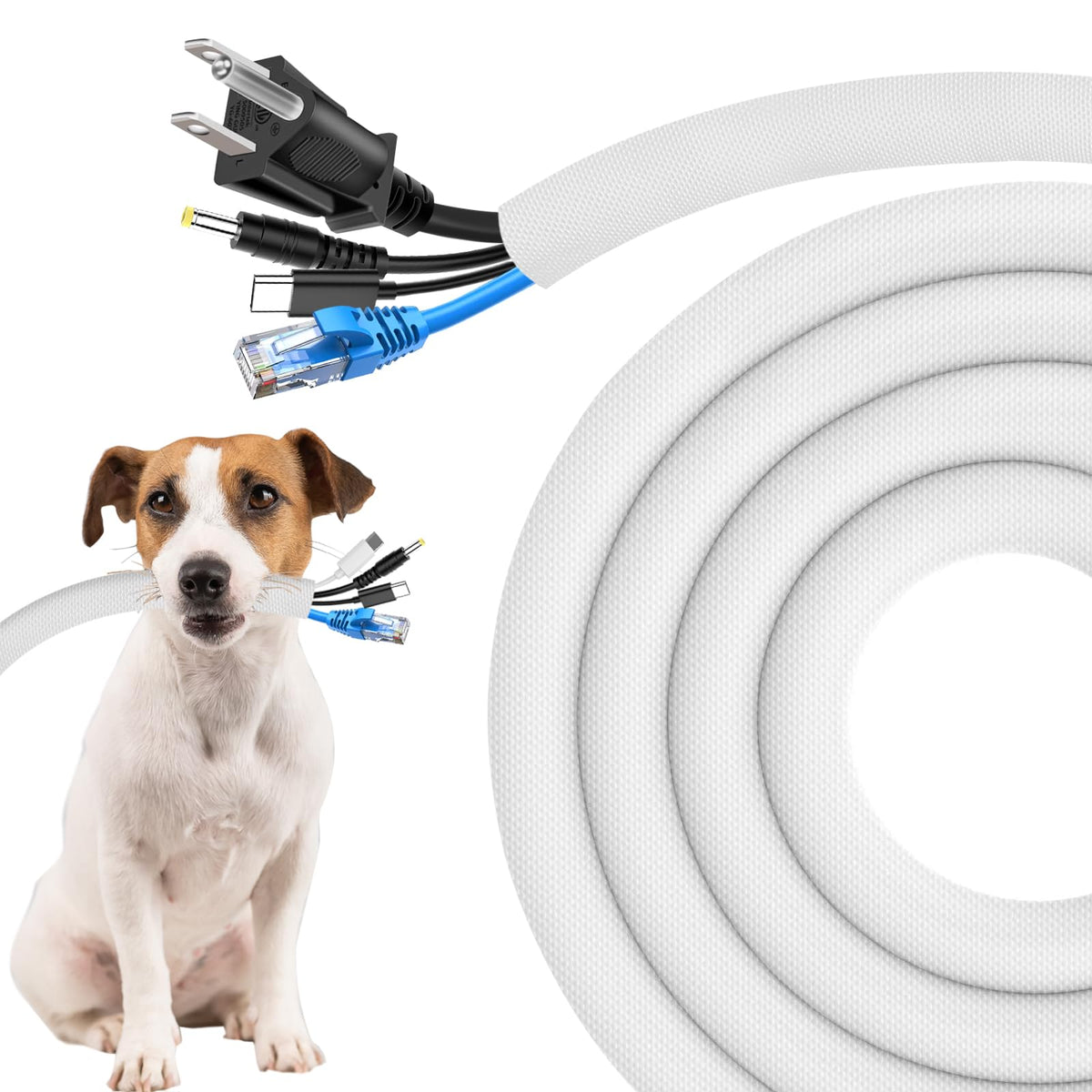Secbolt cord protector 10ft run deters pet chewing and organizes cables