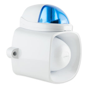 Seco-Larm Enforcer SH-816S-SQ/B blue lens close-up highlighting 25W speaker