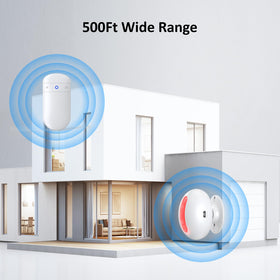 SECRUI doorbell with 26 ft detection and 500 ft range for large spaces