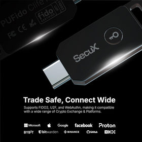 SecuX PUFido with FIDO2 certification emphasizing phishing-resistant authentication