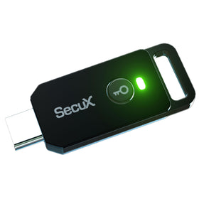 SecuX PUFido USB-C security key used for passwordless login and hardware security