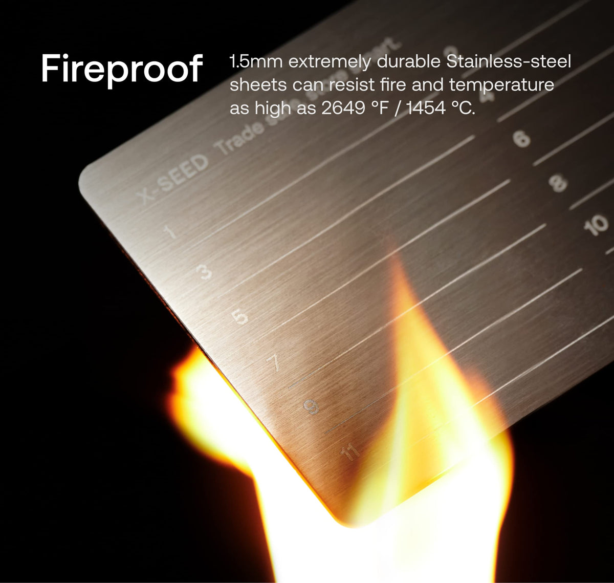 SecuX XSEED steel plate fireproof construction for durability