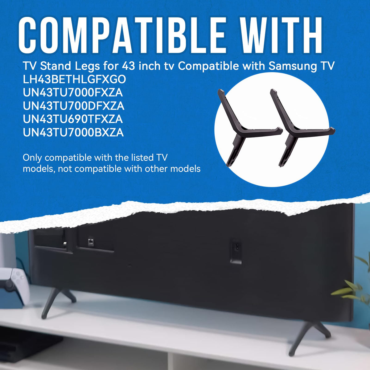 SeDeplacer right TV stand leg BN96-50855A enhances balance on compatible Samsung models