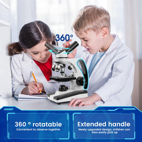 Sedumic Microscope features a 360-degree rotatable eyepiece for shared demonstrations.