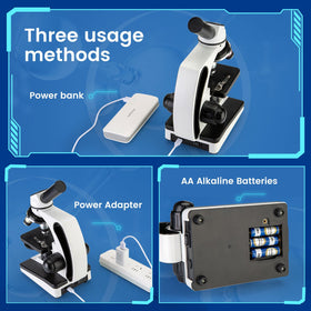 Sedumic Microscope emphasizes coarse and fine focusing for precise images.