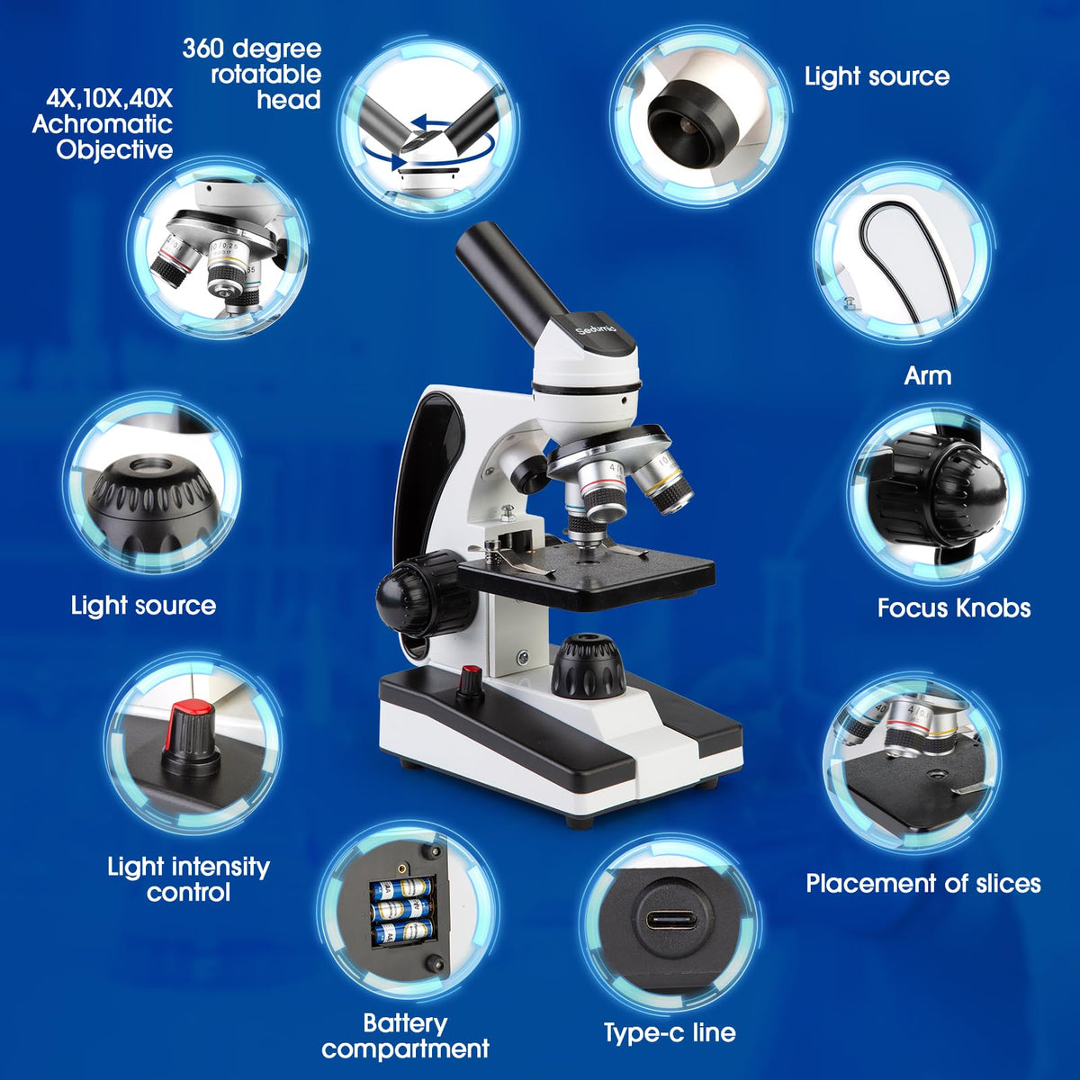 Sedumic Microscope includes slide kit for immediate, hands-on exploration.