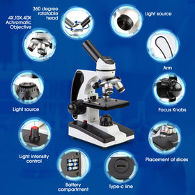 Sedumic Microscope includes slide kit for immediate, hands-on exploration.