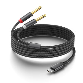 Seefeful front view showing USB‑C to dual 1/4" cable, reliable high‑quality output