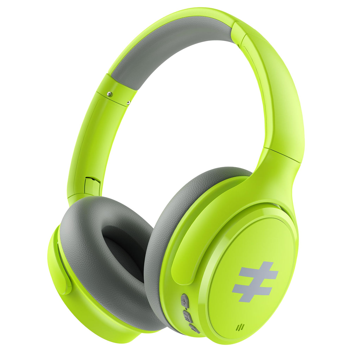 Seenda kids ANC headphones green front view for online classes.