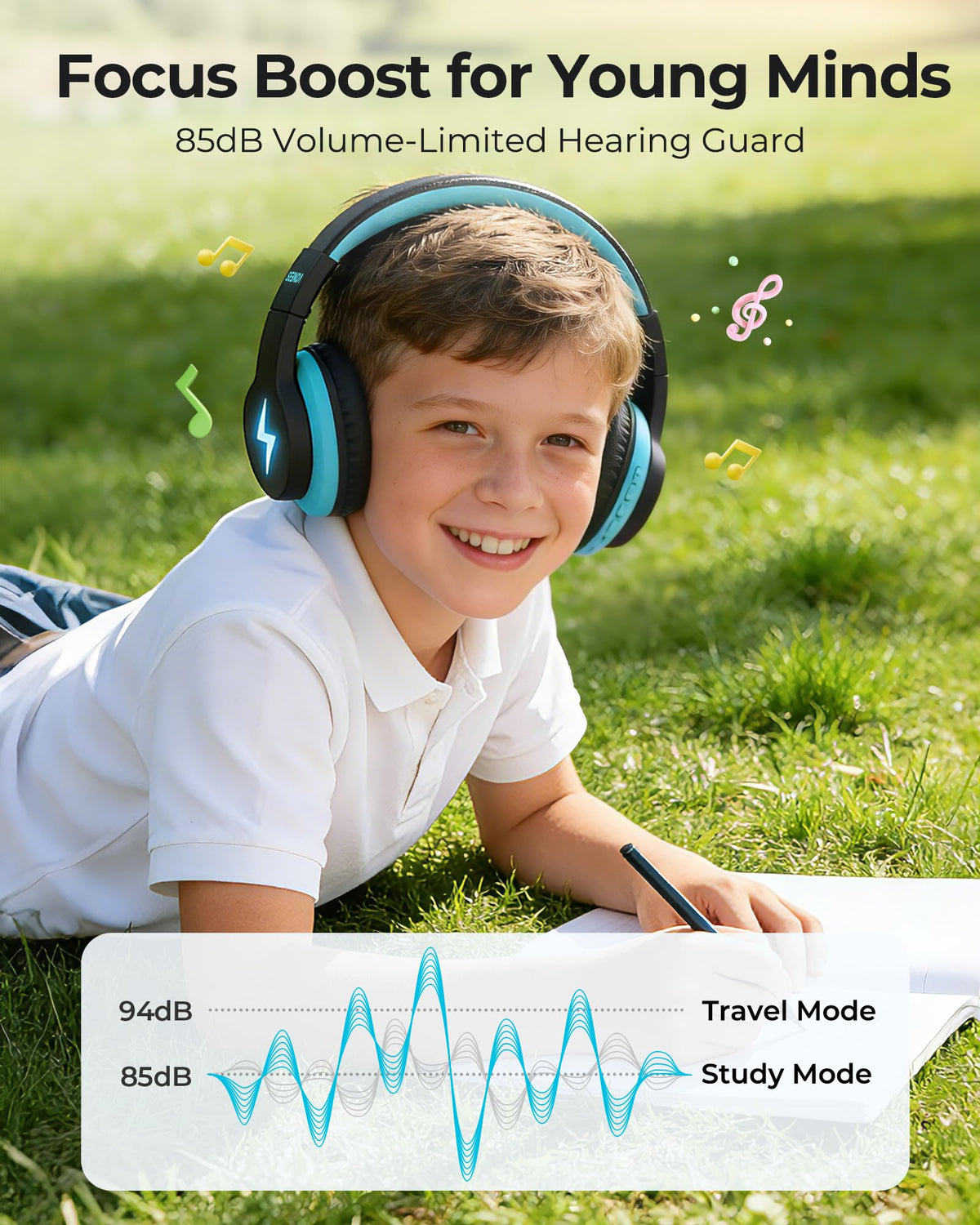 Seenda Headphones built-in mic ensures clear online classroom conversations