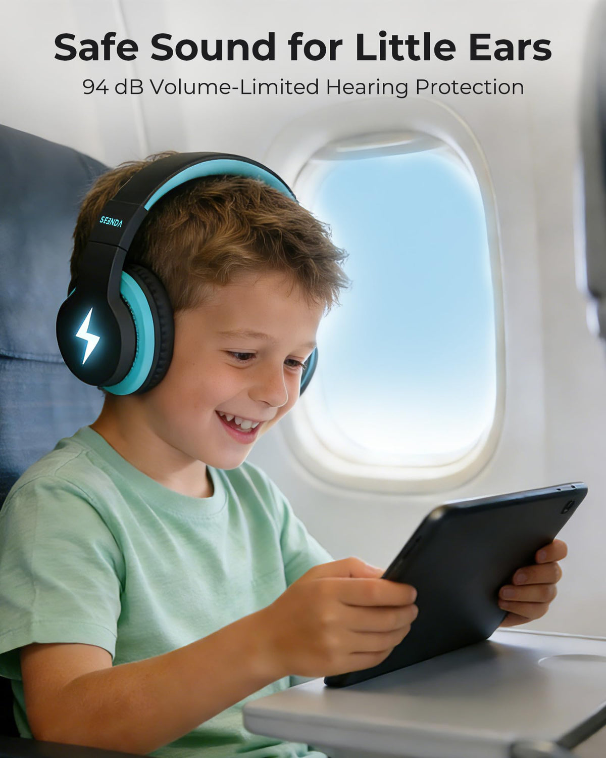 Seenda Kids Headphones light modes show three gentle options to boost focus