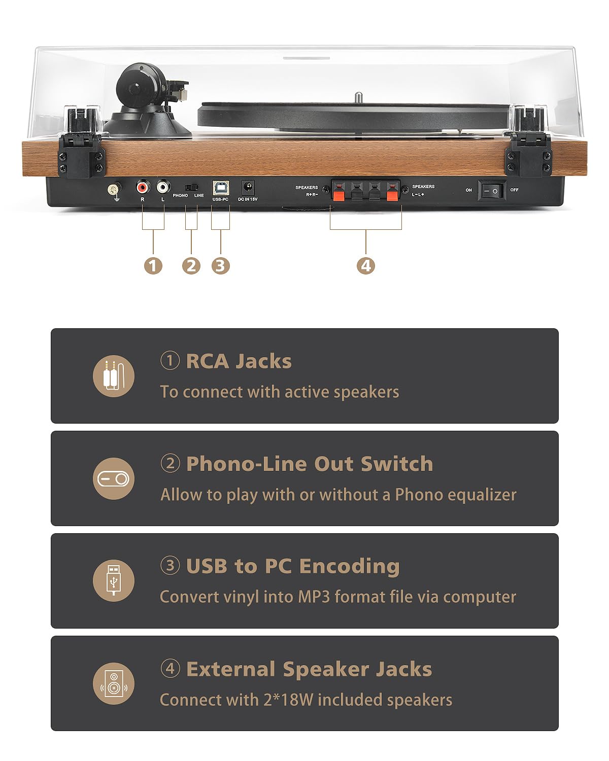 SeeYing record player Bluetooth streaming for wireless listening from devices