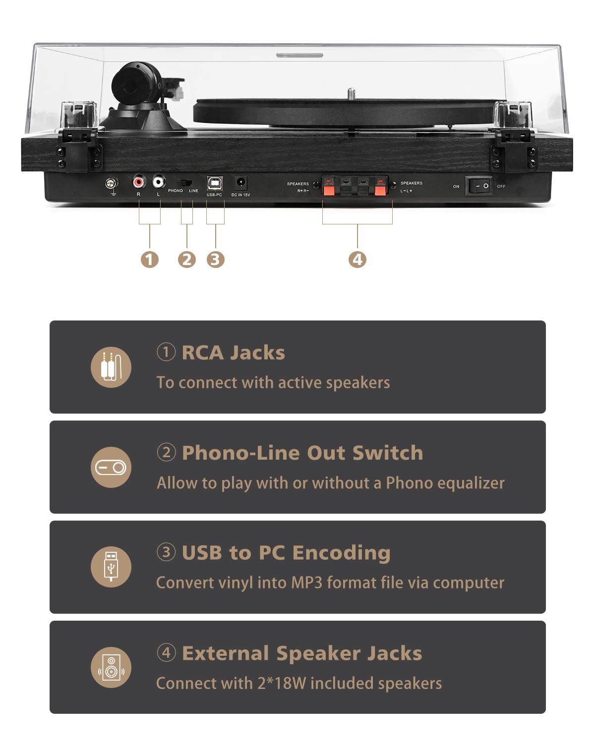SeeYing record player iron platter design reduces vibration for clearer tone.