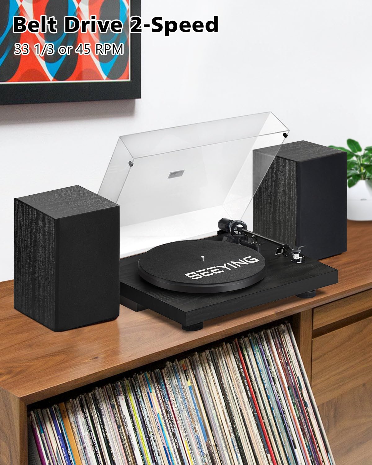 SeeYing record player USB recording feature enables digital archiving of vinyl.
