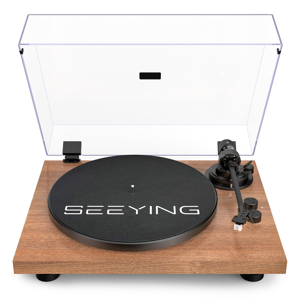 SeeYing turntable belt-drive 2-speed enables versatile playback with smooth speed changes.