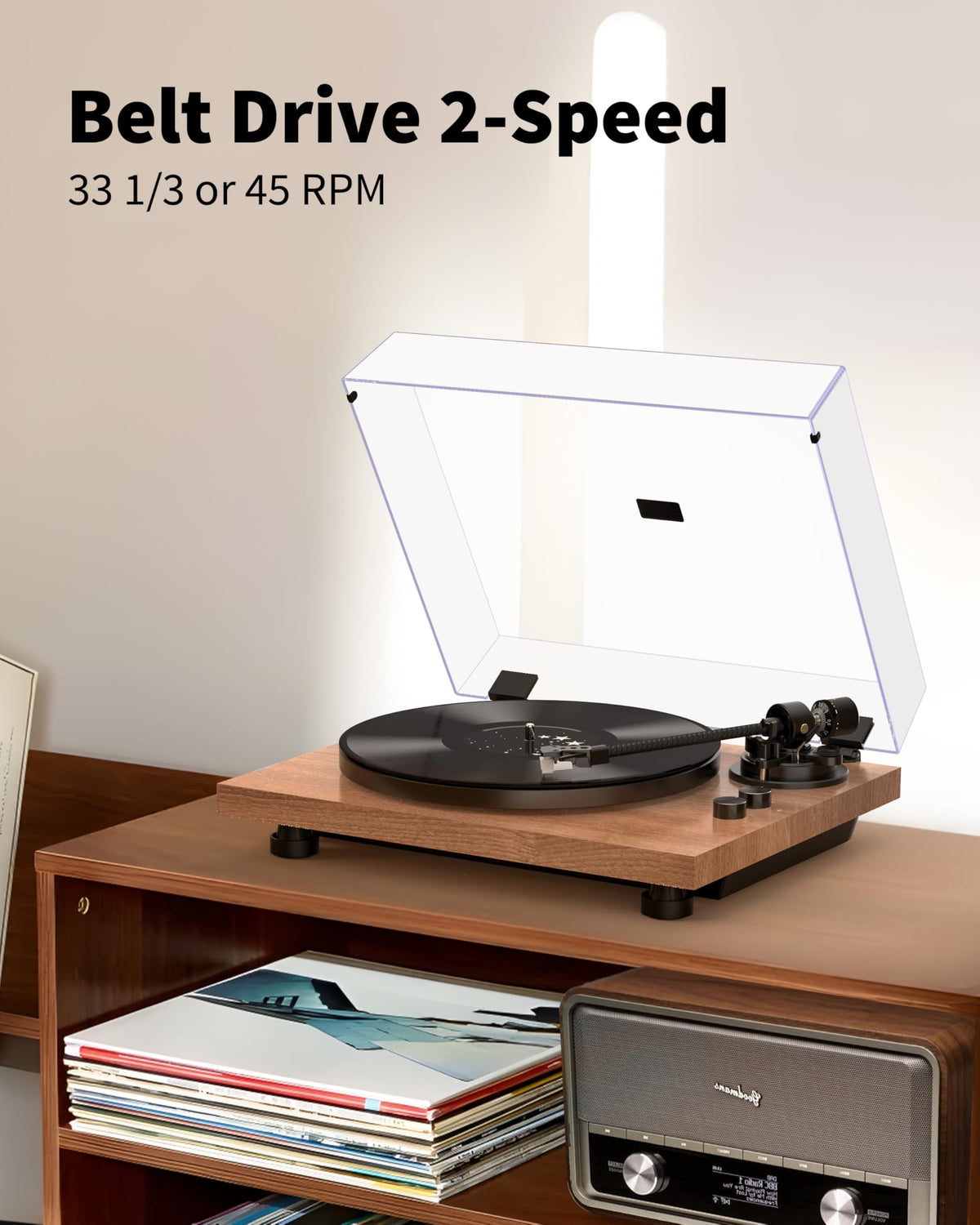 SeeYing turntable diecast-platter minimizes resonance for solid, quiet operation.