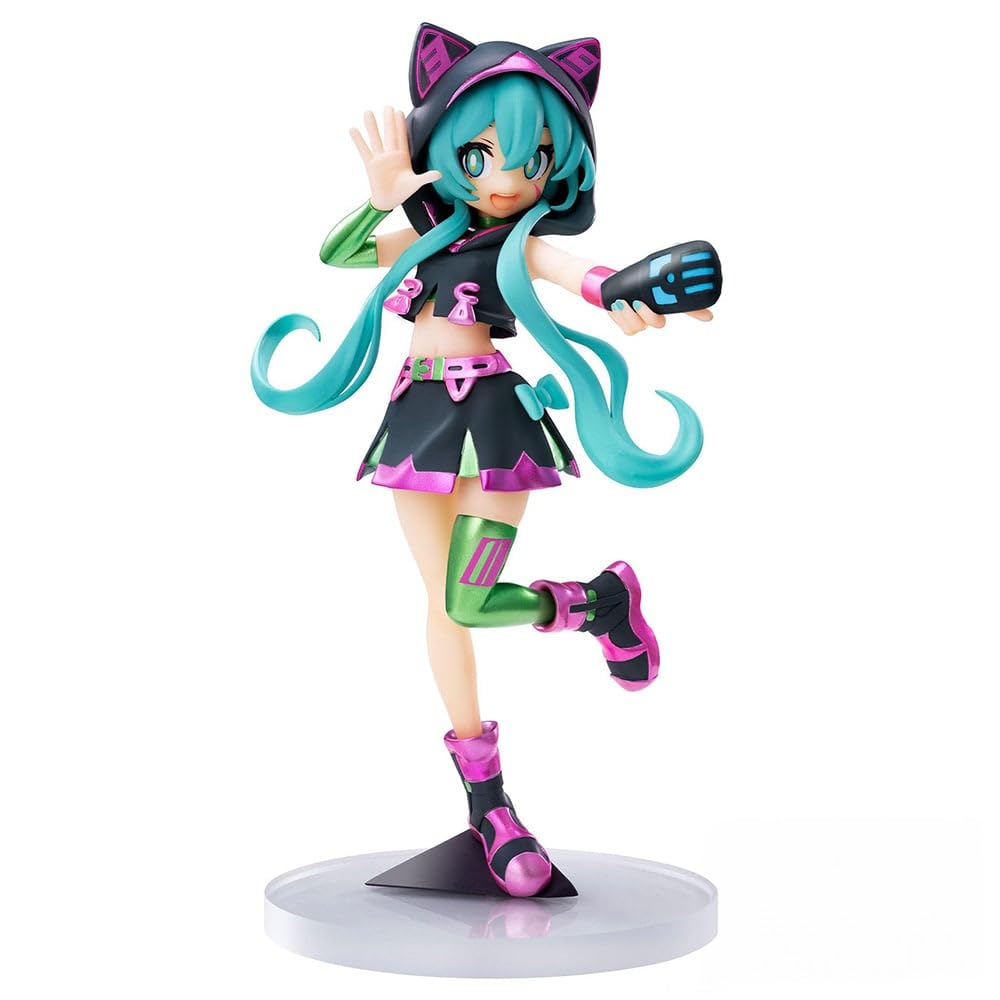 SEGA Hatsune Miku front view showing dynamic pose and collectible appeal