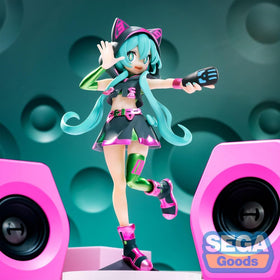 SEGA Hatsune Miku on a shelf in a lifestyle display for decor inspiration