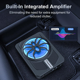 Seggmntree underseat subwoofer assembly fits neatly under your seat.