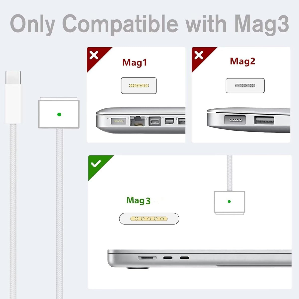 Sehonor six-point-six-feet USB-C to USB-C cable attached provides convenient long-range charging.