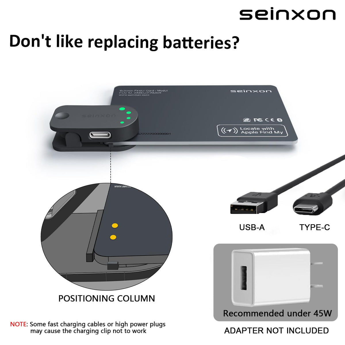SEINXON Wallet Finder Bluetooth 5.0 range supports nearby tracking