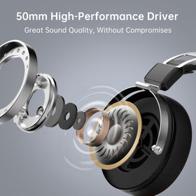 SEJJ wired studio headphones side view highlights comfortable fit for extended sessions.