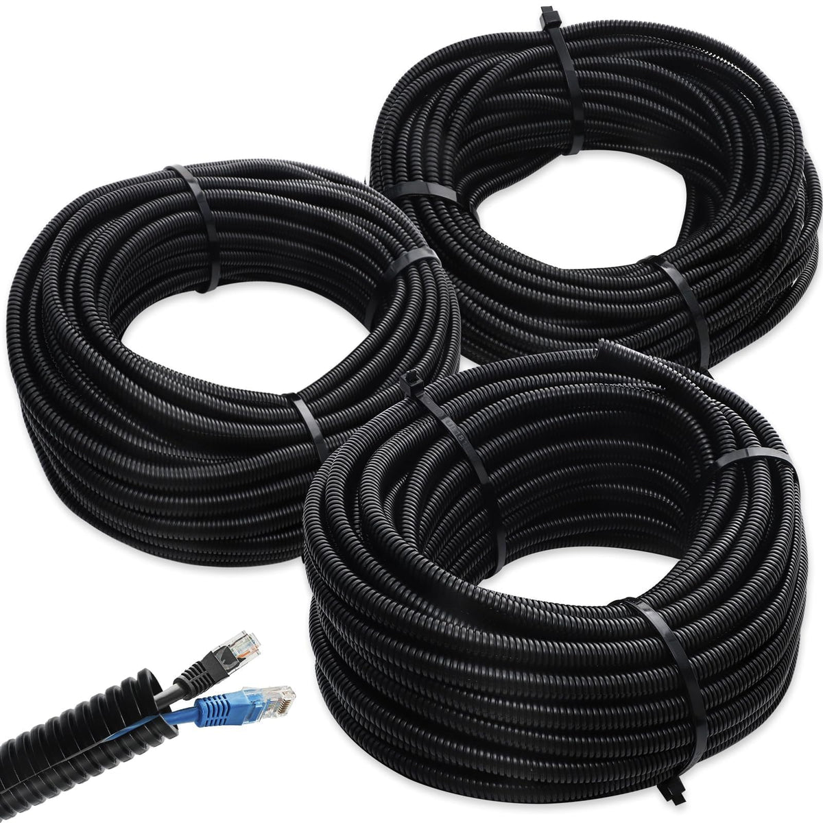 Sel Natural front packaging showing three 100ft split loom rolls and contents