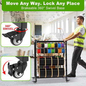 SELEWARE adjustable-rod spool rack fits different spool sizes.