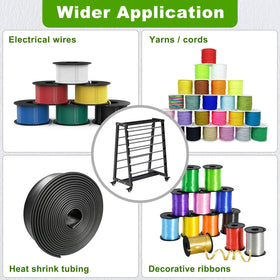 SELEWARE side view of spool rack showing compact footprint.