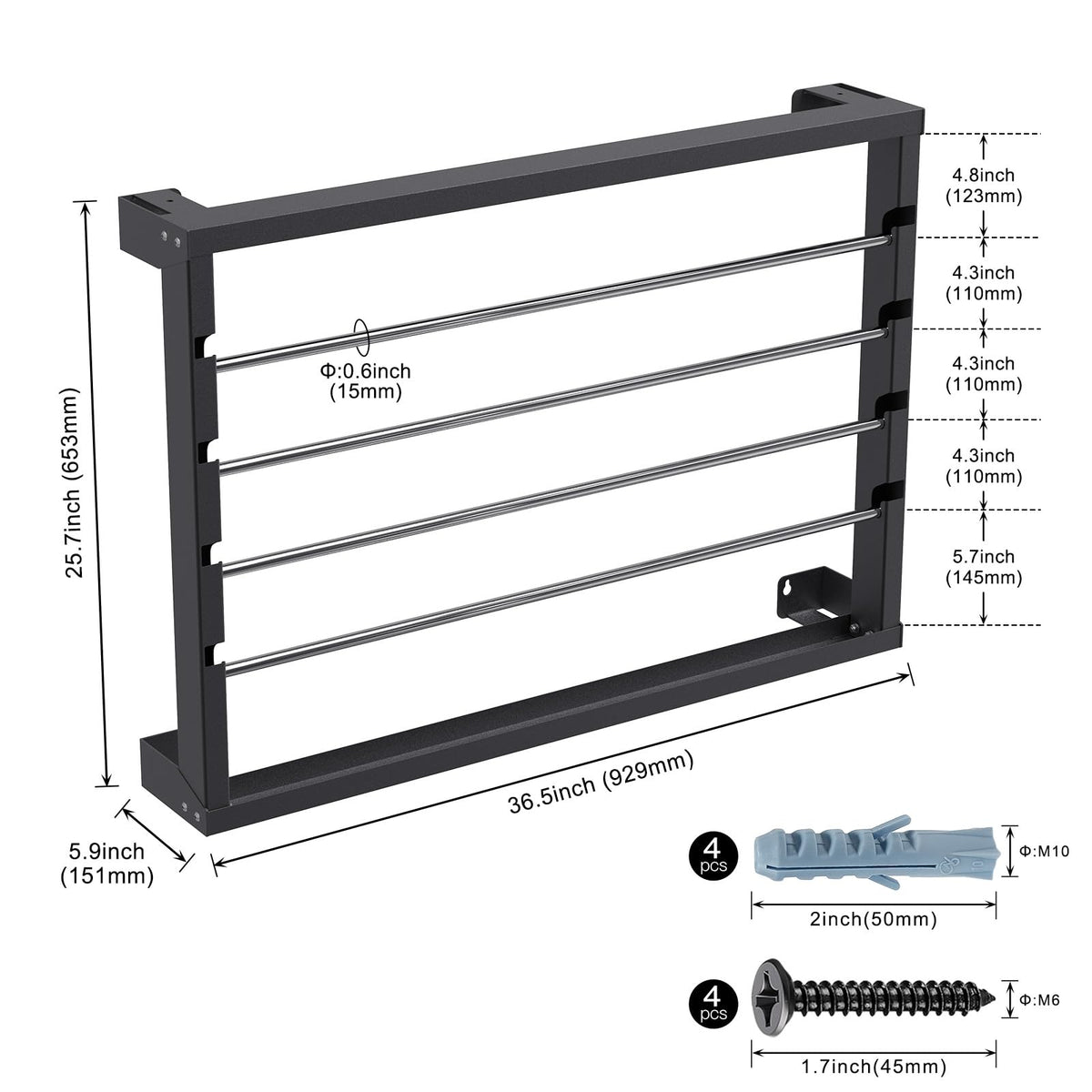 SELEWARE versatile rack suitable for electrical wires, tubing, and decorative ribbons.