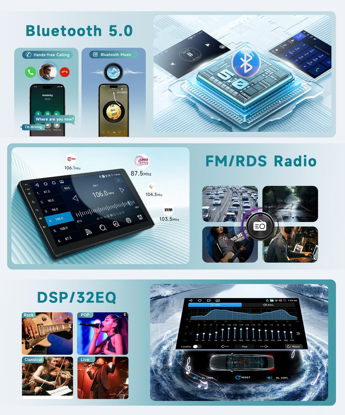 Sellrich Bluetooth 5.0 offers easy hands-free calls and music.