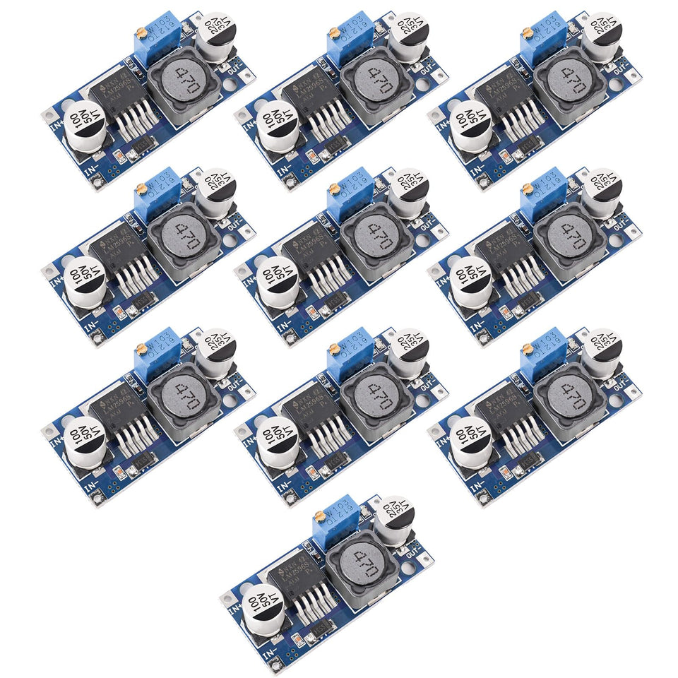 Seloky LM2596S front view with LED indicator for quick status checks.
