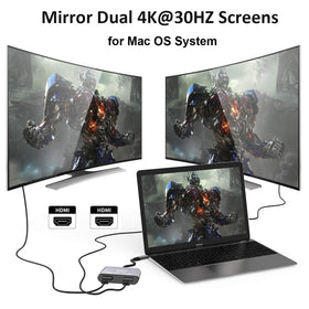 Selore&S-Global detail of two HDMI ports with clear labeling for simple dual-monitor connection
