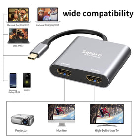 Selore&S-Global adapter laid next to user manual and packaging indicating included items and warranty