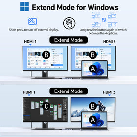 Selore&S-Global connected to two monitors showing dual 4K@60Hz support for clear displays
