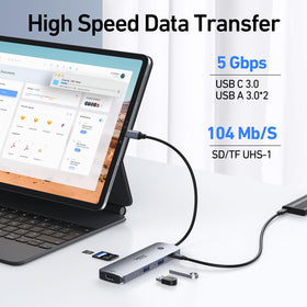 Selore&S-Global on a tidy desk setup demonstrating one-cable docking efficiency