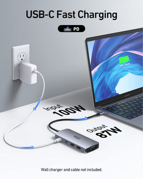 Selore&S-Global PD port with charger plugged in delivering fast 100W power