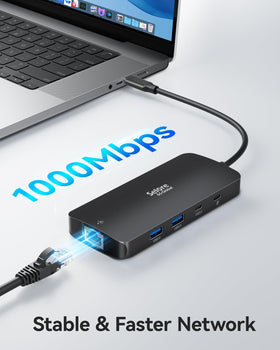 Selore&S-Global ethernet and PD cables connected showcasing stable network and charging benefit