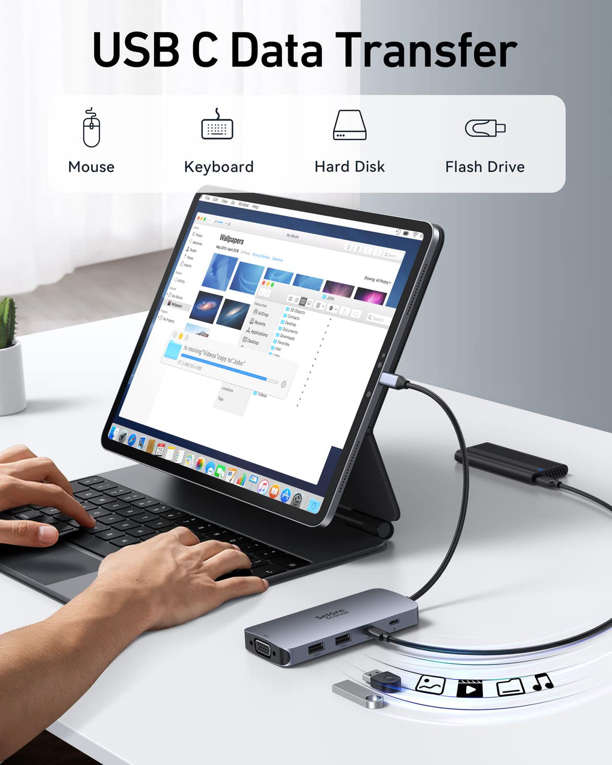 Selore&S-Global connected to a VGA projector for legacy display compatibility