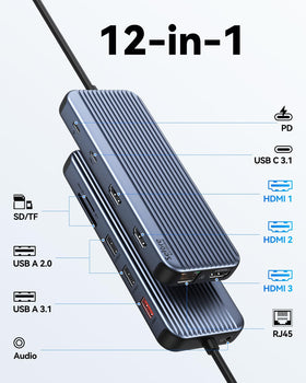 Selore&S-Global 12-in-1 dock expanding laptop ports for productivity