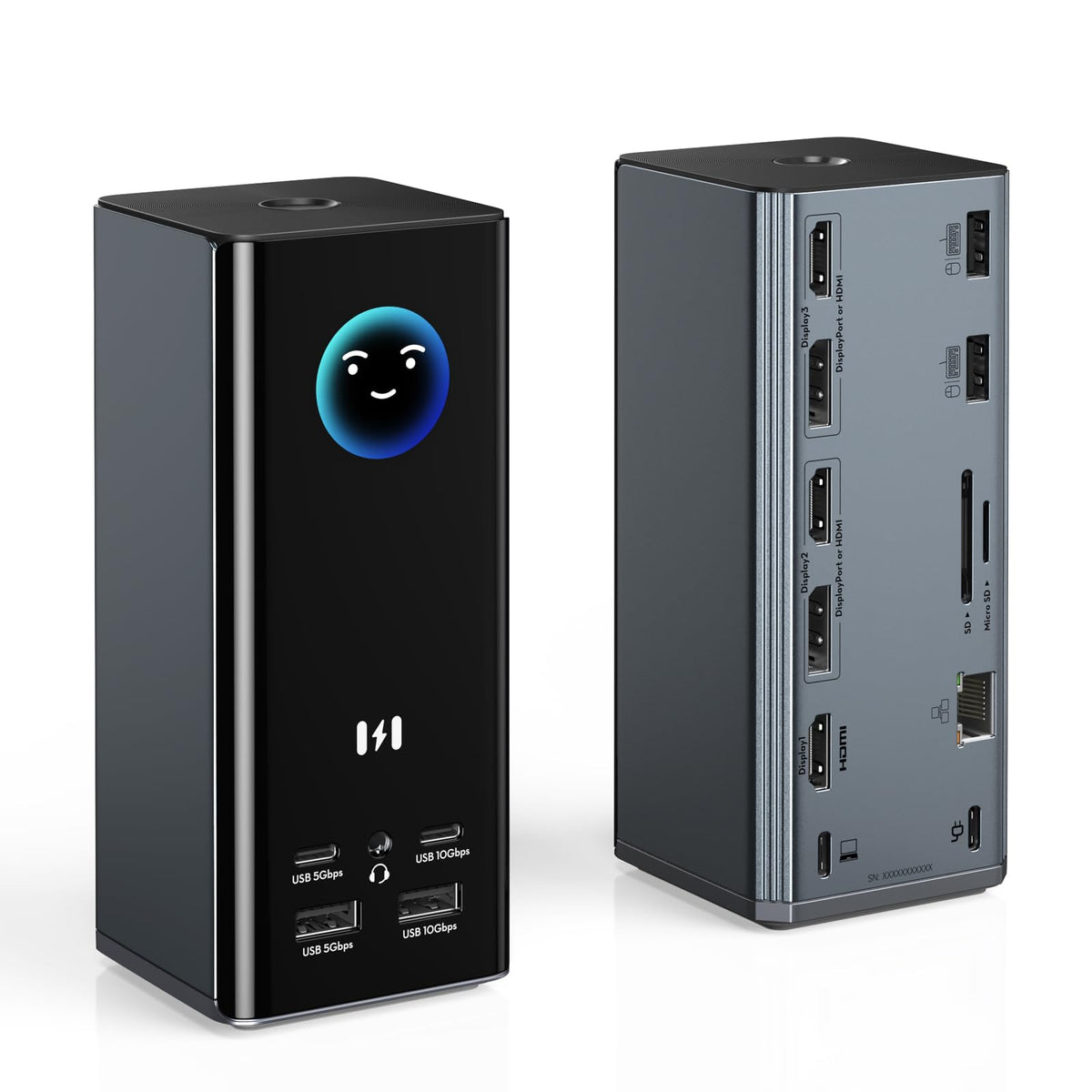 Selore&S-Global 17-in-1 docking station shows full port array for a clutter-free desk