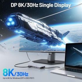 Selore&S-Global dock connecting two 4K HDMI monitors to expand workspace efficiently