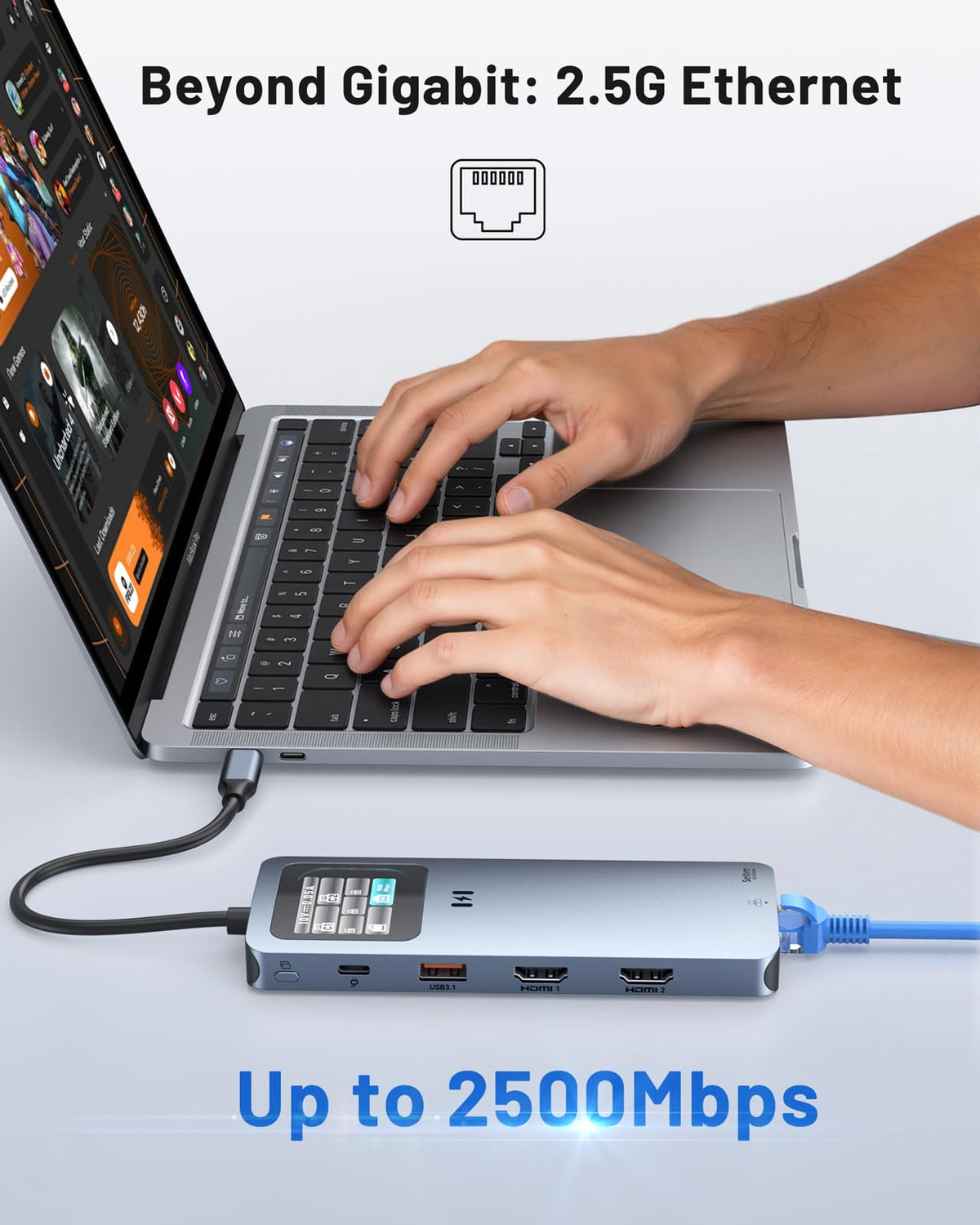 Selore&S-Global next to laptop to show scale and portability for mobile professionals