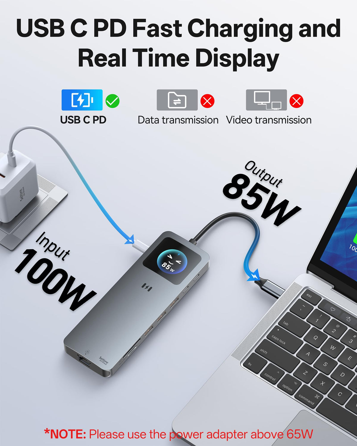 Selore S-Global docking station triple-monitor setup for expanded workspace