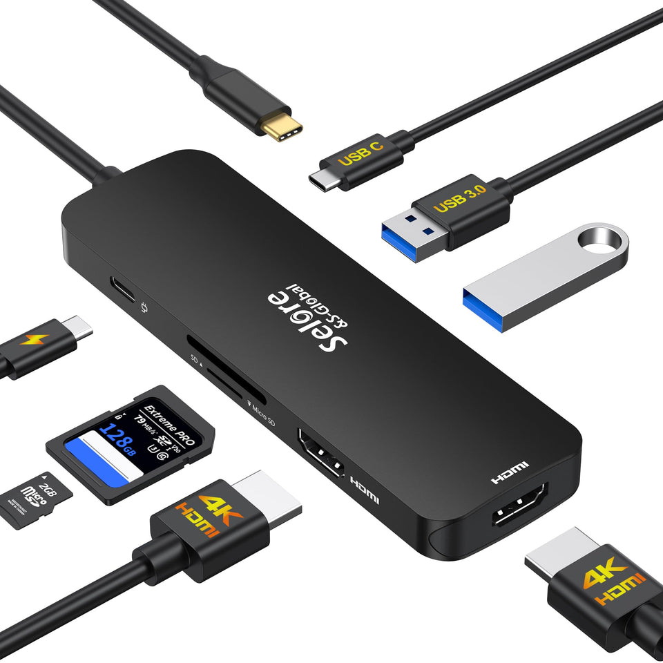 Selore&S-Global front view of hub showing ports and compact design for workstation expansion