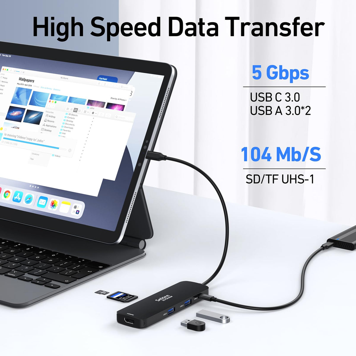 Selore&S-Global size comparison beside a laptop showing compact portability and convenience